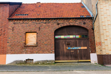 view of yet remaining houses in the mostly relocated Kerpen-Manheim, Western-Germany