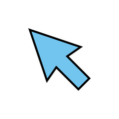 Click icon isolated on white background. Cursor icon. Computer mouse click cursor black arrow icons