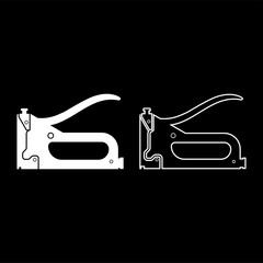 Construction stapler Working tools Gun for building icon outline set white color vector illustration flat style image