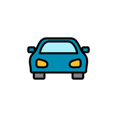 Car icon in simple style isolated on white background. Car icon vector