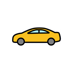 Obraz na płótnie Canvas Car icon in simple style isolated on white background. Car icon vector