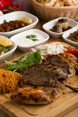 sliced meat with garnitures