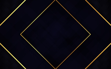Elegant dark blue navy paper shape background a combination with golden line decoration. Luxury premium concept vector design can use element certificate, voucher, gift card, invitation, business card
