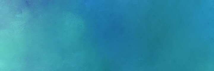 abstract painting background graphic with steel blue and teal blue colors and space for text or image. can be used as horizontal header or banner orientation