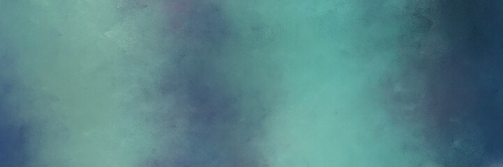 abstract painting background graphic with cadet blue, dark slate gray and teal blue colors and space for text or image. can be used as horizontal header or banner orientation