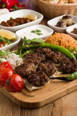 turkish meatball with garnitures