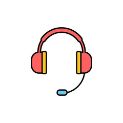 Headphone icon isolated on white background. Headphone vector icon. Call us