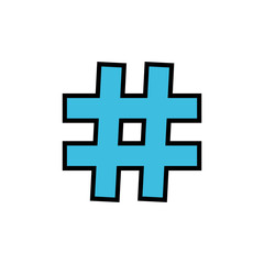 Obraz premium Hashtag icon vector isolated on white background. black hashtag icon