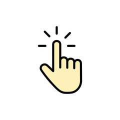 Obraz premium Hand cursor icon isolated on white background. Hand click icon. Finger pointer isolated vector