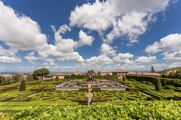 Fototapeta na wymiar The Fountain of four Moors in Villa Lante, Villa Lante is a Mannerist garden of surprise near Viterbo, central Italy