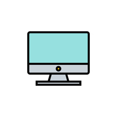 Computer icon isolated on white background. PC Icon vector. Computer monitor icon. Flat PC symbol