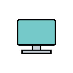 Computer icon isolated on white background. PC Icon vector. Computer monitor icon. Flat PC symbol