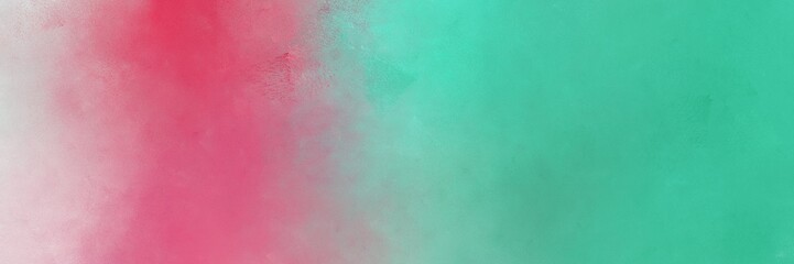 abstract painting background graphic with medium aqua marine, pale violet red and dark gray colors and space for text or image. can be used as header or banner
