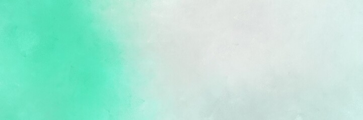vintage abstract painted background with light gray and medium aqua marine colors and space for text or image. can be used as horizontal header or banner orientation