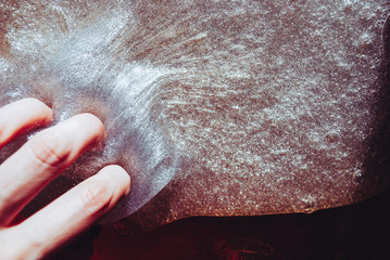 glitter slime transparent flexible viscous. game for children. antistress. hand shakes . beautiful...