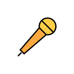Microphone Icon isolated on white background. Mic sign. Karaoke microphone icon. Broadcast mic sign