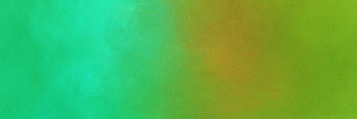 vintage abstract painted background with olive drab, light sea green and medium sea green colors and space for text or image. can be used as horizontal background graphic