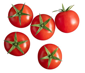 Cherry tomatoes on white, isolated, high resolution photo