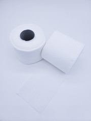  Toilet paper roles on a white background