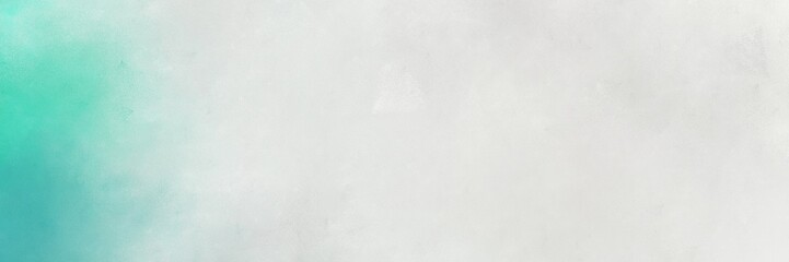 light gray, medium aqua marine and pastel blue colored vintage abstract painted background with space for text or image. can be used as horizontal header or banner orientation