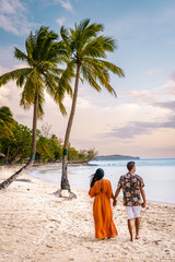 Saint Lucia Caribbean Island, couple on luxury vatation at the tropical Island of Saint Lucia, men...