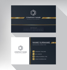 Business card in modern luxury style black and gold color