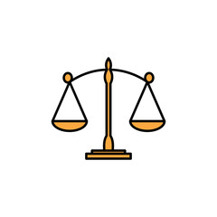 Scales icon isolated on white background. Law scale icon. Scales vector icon. Justice