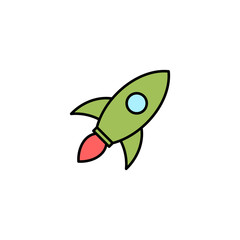 Rocket vector icon isolated on white background. Start Up Concept Symbol. Startup icon
