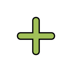 Plus Icon isolated on white background. Add plus icon. Addition sign. Medical Plus icon