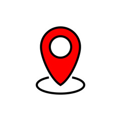 Pin icon isolated on white background. Location icon. Map pointer icon. Point. Locator. Address