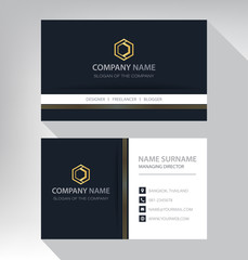 Business card in modern luxury style black gold white