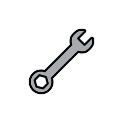 wrench icon isolated on white background. Wrench vector icon. Spanner symbol