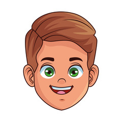 happy little boy head avatar character
