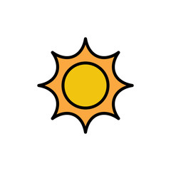 Sun icon isolated on white background. Sun vector icon