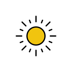 Sun icon isolated on white background. Sun vector icon