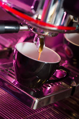 coffee preparing in coffee machine