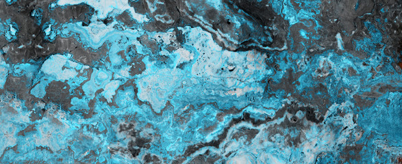 Blue black gray white abstract marble granite natural stone texture panorama