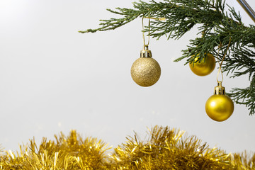 toys on new year's fir tree