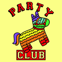PARTY CLUB, SLOGAN PRINT VECTOR