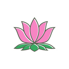 lotus vector icon, flower icon in trendy flat design 