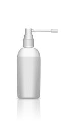 White realistic plastic spray bottle for throat disease treatment
