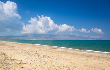 Scenery of Maleme beach on Crete, Greece