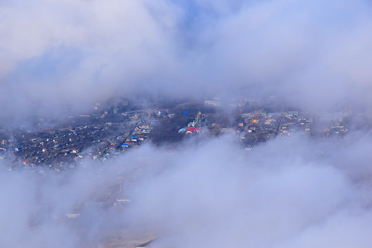 The view from the mountain Beshtau in the city of Lermontov