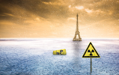 nuclear ice desert after nuclear accident in a town