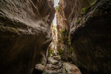 Beautiful Avakas Gorge valley during trekking. Landscape taken on Cyprus island.