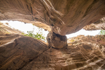 Beautiful Avakas Gorge valley during trekking. Landscape taken on Cyprus island.