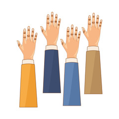 Fototapeta premium activists hands human protesting icon