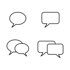 Set of speech bubbles. Vector line icon.