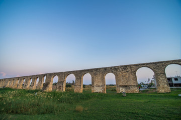Fototapeta premium Old Kamares aqueduct in city Larnaca, Cyprus.