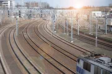 Fototapeta na wymiar railway station with trains